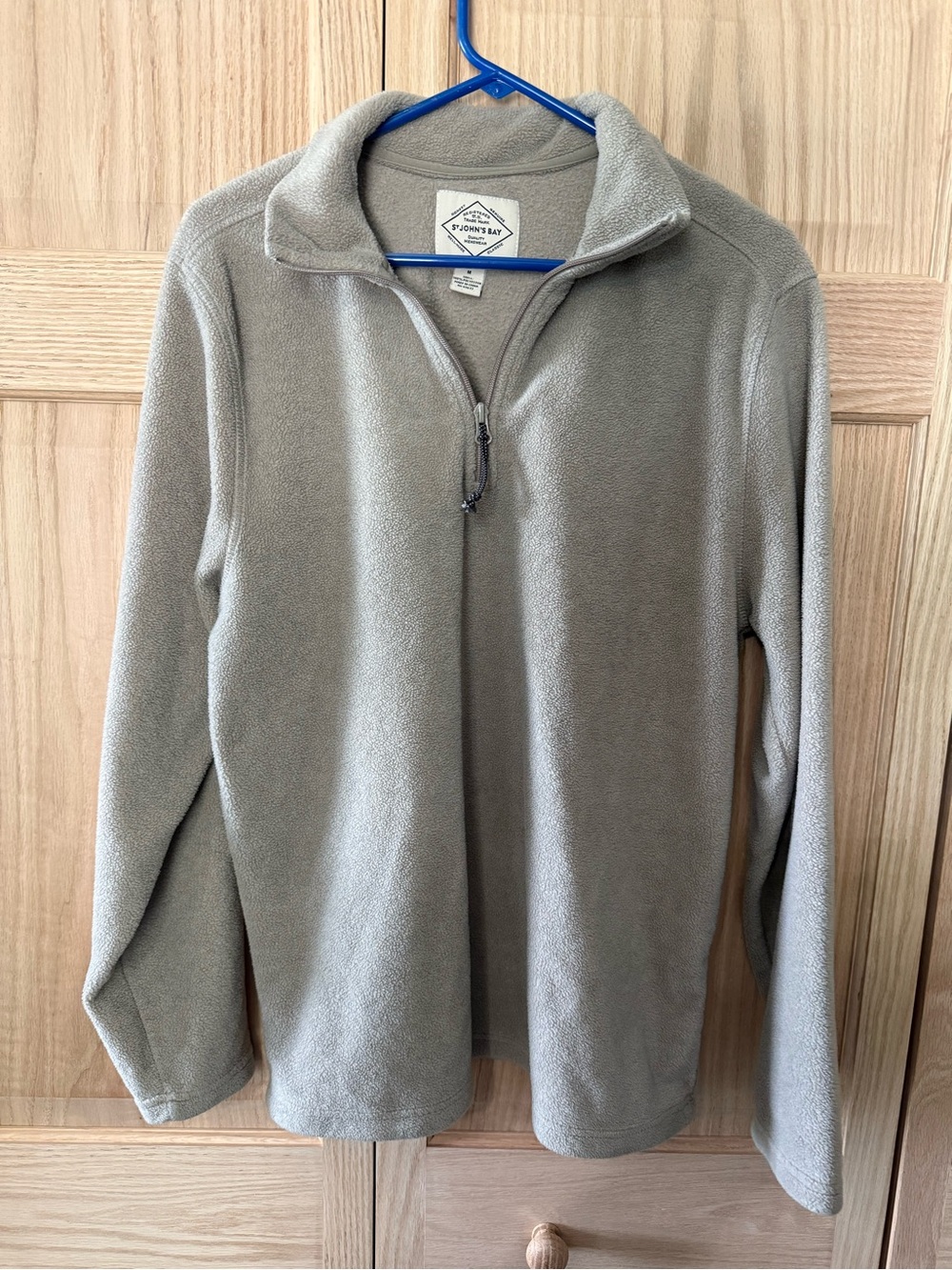 St. John's Bay Men's Quarter-Zip Fleece Pullover - Cream